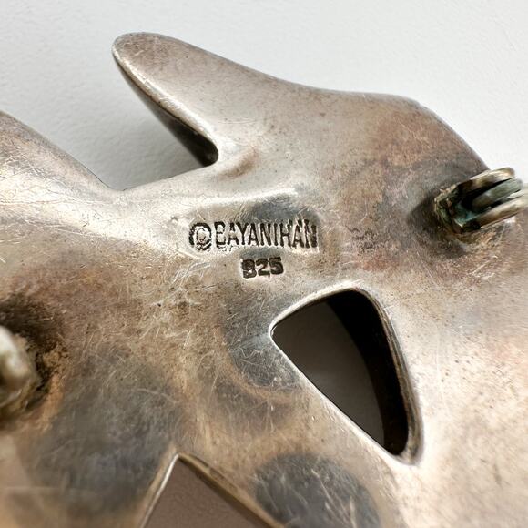 Mikal-Jon Bayanihan Sterling Silver Brooch Vtg Modernist Biomorphic Knot Signed - Picture 4 of 13